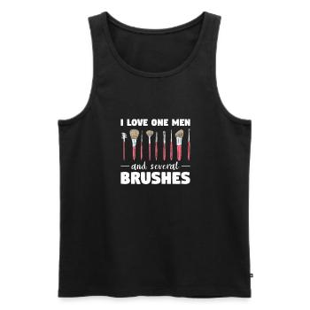 I Love One Men And Several Brushes Makeup - Men's Premium Organic Tank Top - charcoal grey - Front - Alexander (188cm)