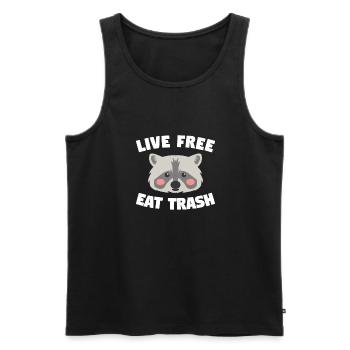 Live Free Eat Trash Raccoons Raccoon Lover - Männer Premium Bio Tank Top - Anthrazit - Vorne - AI Model Male 185 dark (185cm)