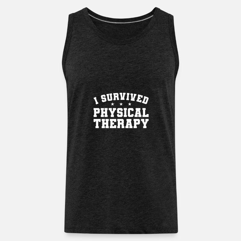 I Survived Physical Therapy Therapist - Männer Premium Bio Tank Top - Anthrazit