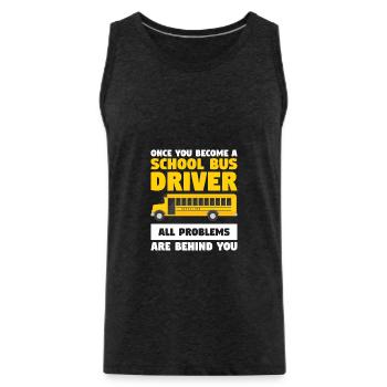 Une fois que vous devenez chauffeur d’autobus scolaire tous les problèmes - Débardeur bio Premium Homme - charbon - Devant - AI Model Male 185 dark (185cm)
