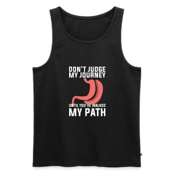 Don't Judge My Journey Until You've Walked My Path - Männer Premium Bio Tank Top - Anthrazit - Vorne - Alexander (188cm)