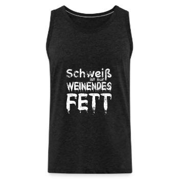 Schweiß ist nur weinendes Fett - Gym Pumper - Männer Premium Bio Tank Top - Anthrazit - Vorne - AI Model Male 185 dark (185cm)