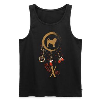 Mops Weihnachten Weihnachtstraumfänger - Männer Premium Bio Tank Top - Anthrazit - Vorne - AI Model Male 185 dark (185cm)