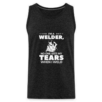 I'm A Welder No One Sees My Tears When I Weld - Männer Premium Bio Tank Top - Anthrazit - Vorne - AI Model Male 185 dark (185cm)