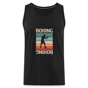 Retro Vintage Classic Boxing Boxer - Männer Premium Bio Tank Top - Anthrazit - Vorne - Alexander (188cm)