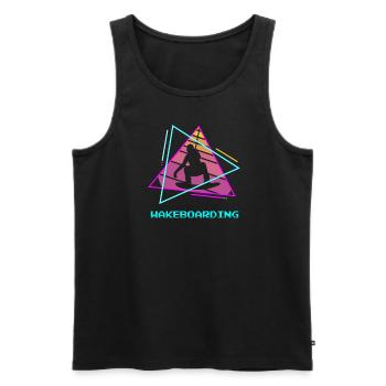 Rétro Vintage Classic Wakeboard Wakeboard Wakeb - Débardeur bio Premium Homme - charbon - Devant - AI Model Male 185 dark (185cm)