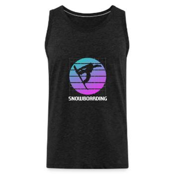 Retro Vintage Classic Snowboarding Snowboard - Männer Premium Bio Tank Top - Anthrazit - Vorne - AI Model Male 185 dark (185cm)