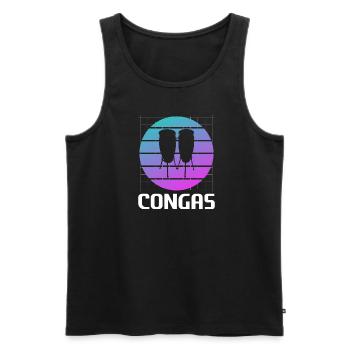 Retro Vintage Classic Congas Player Instrument - Männer Premium Bio Tank Top - Anthrazit - Vorne - AI Model Male 185 dark (185cm)