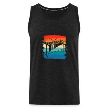 Retro Vintage Classic Marimba Player Instrument - Männer Premium Bio Tank Top - Anthrazit - Vorne - Alexander (188cm)