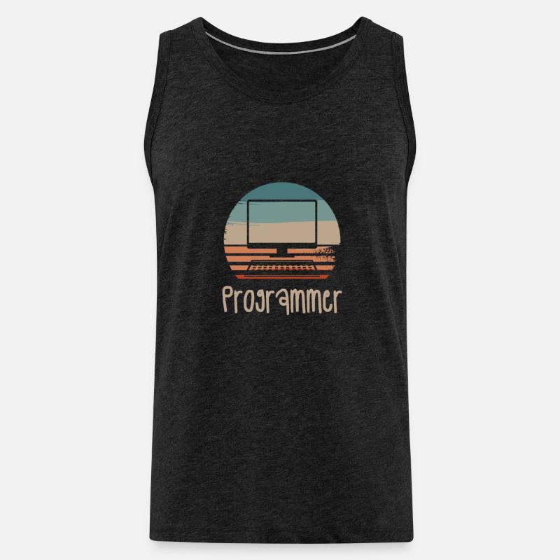 Retro Vintage Programmer Computer Programming - Männer Premium Bio Tank Top - Anthrazit