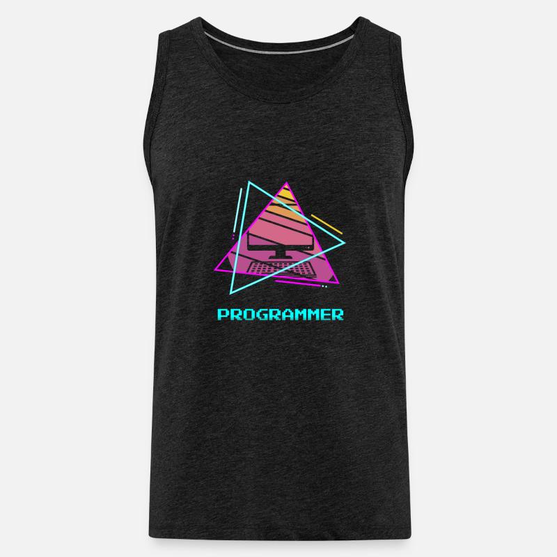 Retro Programmer Computer Programming - Männer Premium Bio Tank Top - Anthrazit
