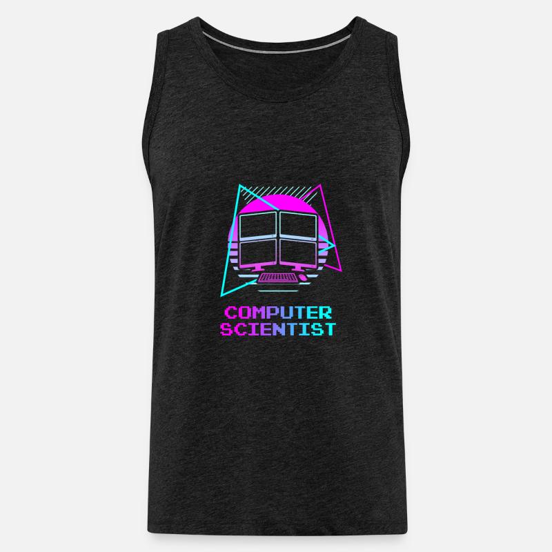 Retro Computer Scientist Information - Männer Premium Bio Tank Top - Anthrazit