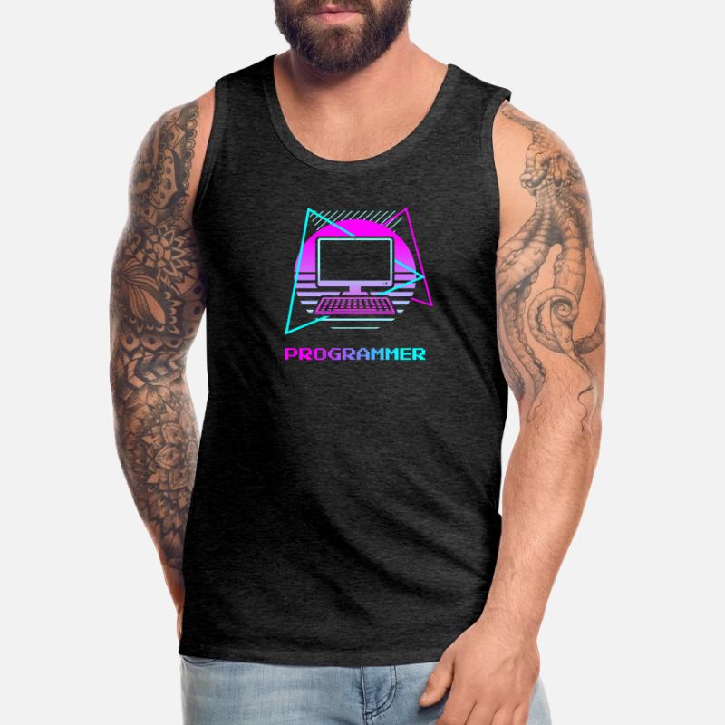 Retro Programmer Computer Programming Men's Premium Organic Tank Top