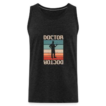 Retro Vintage Classic Doctor Medical - Männer Premium Bio Tank Top - Anthrazit - Vorne - AI Model Male 185 dark (185cm)
