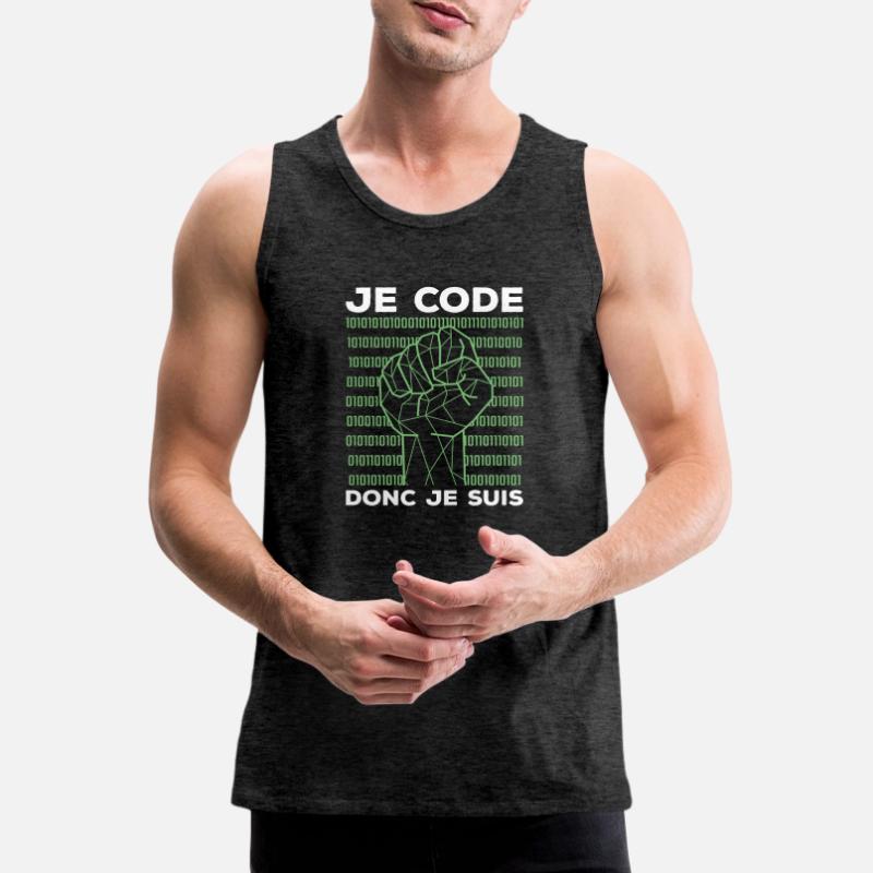 Je Code Donc Je Suis Programmeur Programmation Männer Premium Bio Tank Top