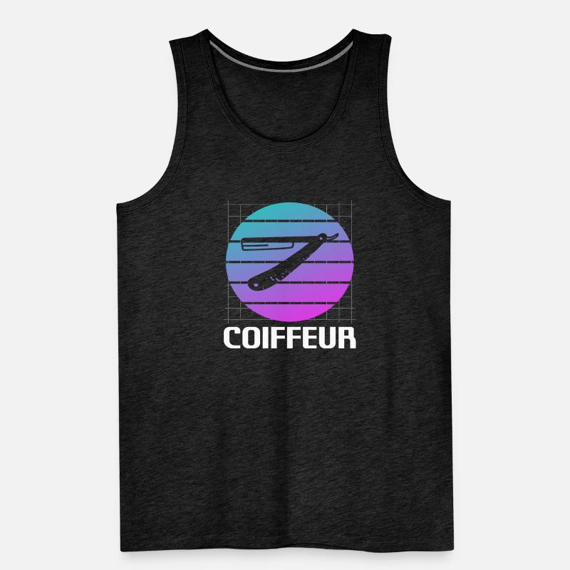 Retro Coiffure Barbier Coiffeuse Männer Premium Bio Tank Top
