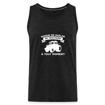 Risque De Parler De Tracteurs A Tout Moment - Männer Premium Bio Tank Top - Anthrazit - Vorne - AI Model Male 185 dark (185cm)