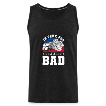 Je Peux Pas J'ai Bad Badminton - Männer Premium Bio Tank Top - Anthrazit - Vorne - AI Model Male 185 dark (185cm)
