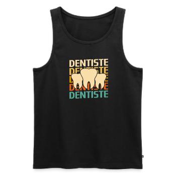 Retro Dentiste Dentisterie - Débardeur bio Premium Homme - charbon - Devant - AI Model Male 185 dark (185cm)
