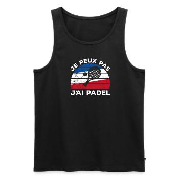 Je Peux Pas J'ai Padel Pongiste - Débardeur bio Premium Homme - charbon - Devant - AI Model Male 185 dark (185cm)