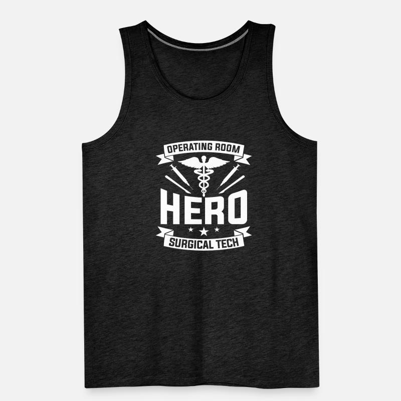 Operationssaal Hero Chirurgische Technik ODER Krankenschwester RN Männer Premium Bio Tank Top