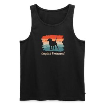 Amant de chien foxhound anglais rétro vintage - Débardeur bio Premium Homme - charbon - Devant - AI Model Male 185 dark (185cm)