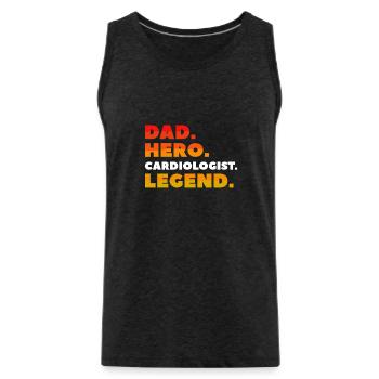 Papa Héros Cardiologue Légende Cardiologie Cardiologie - Débardeur bio Premium Homme - charbon - Devant - AI Model Male 185 dark (185cm)