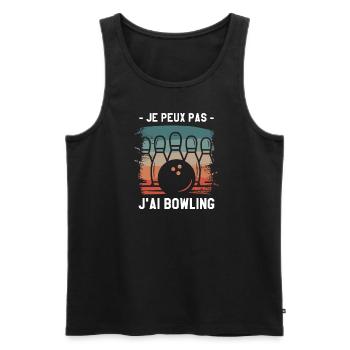 Je Peux Pas J'ai Bowling Quilleur - Débardeur bio Premium Homme - charbon - Devant - AI Model Male 185 dark (185cm)