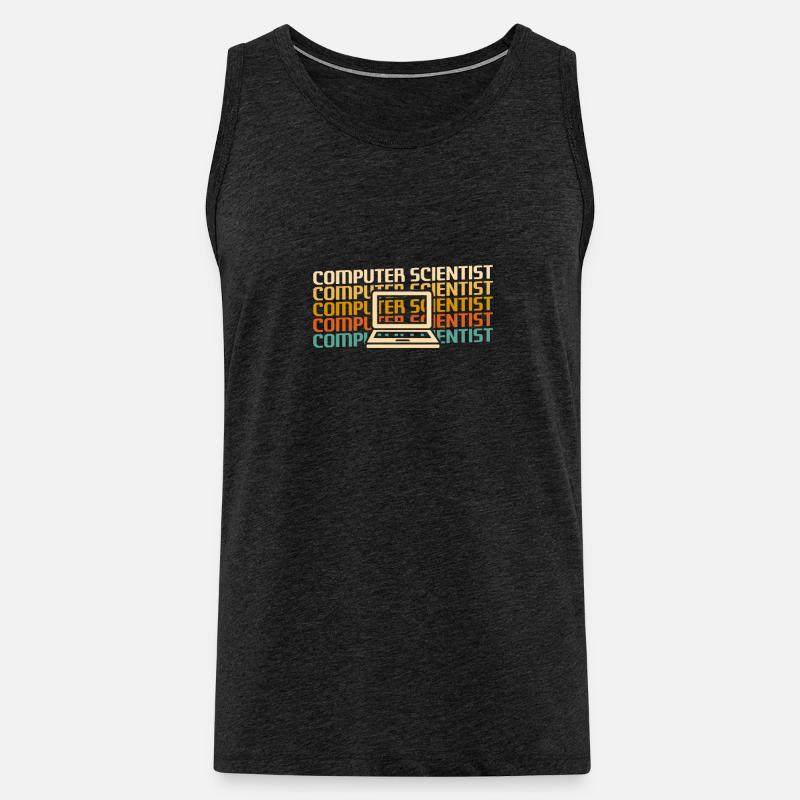 Retro Computer Scientist Informationen - Männer Premium Bio Tank Top - Anthrazit