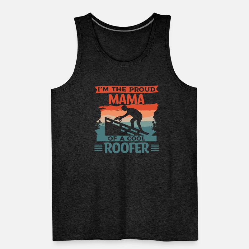 Dieser Mann ist eine tolle Mama und ein Dachdecker Männer Premium Bio Tank Top