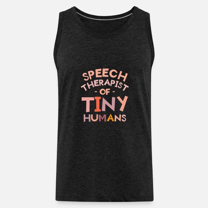 Logopäde der Sprache winziger Menschen - Männer Premium Bio Tank Top - Anthrazit