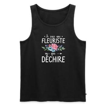 Je Suis Une Fleuriste Qui Déchire Floral - Débardeur bio Premium Homme - charbon - Devant - AI Model Male 185 dark (185cm)