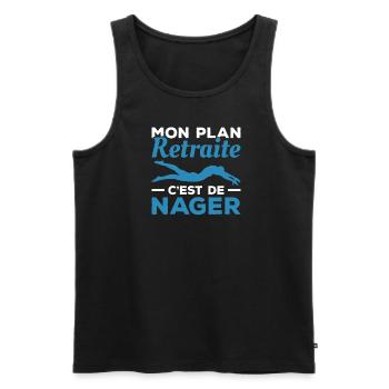 Mon Plan Retraite C'est De Nager Plongeur Plongée - Débardeur bio Premium Homme - charbon - Devant - AI Model Male 185 dark (185cm)