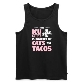 Diese Krankenschwester auf der Intensivstation wird von Katzen und Tacos CCRN angetrieben - Männer Premium Bio Tank Top - Anthrazit - Vorne - AI Model Male 185 dark (185cm)