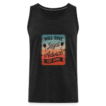 Will Give Legal Advice For Wine Lawyer Law - Men's Premium Organic Tank Top - charcoal grey - Front - AI Model Male 185 dark (185cm)