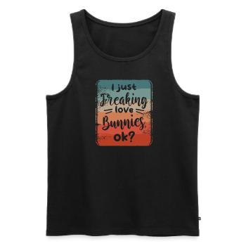I Just Freaking Love Bunnies Ok Bunny Rabbit Lover - Men's Premium Organic Tank Top - charcoal grey - Front - AI Model Male 185 dark (185cm)