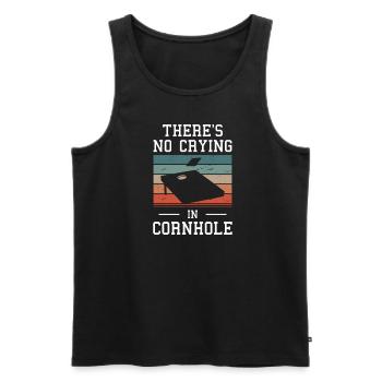 Retro Es gibt kein Weinen in Cornhole - Männer Premium Bio Tank Top - Anthrazit - Vorne - AI Model Male 185 dark (185cm)