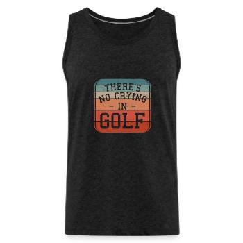 Rétro Il n’y a pas de pleurs dans le golf Golfeur - Débardeur bio Premium Homme - charbon - Devant - AI Model Male 185 dark (185cm)