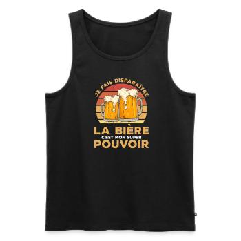 Je Fais Disparaître La Bière C'est Mon - Débardeur bio Premium Homme - charbon - Devant - Alexander (188cm)
