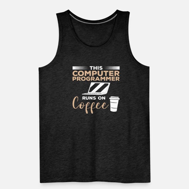 This Computer Programmer Runs On Coffee Men's Premium Organic Tank Top