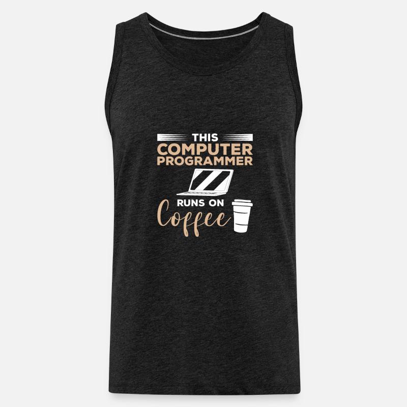 Dieser Computerprogrammierer läuft auf Kaffee - Männer Premium Bio Tank Top - Anthrazit