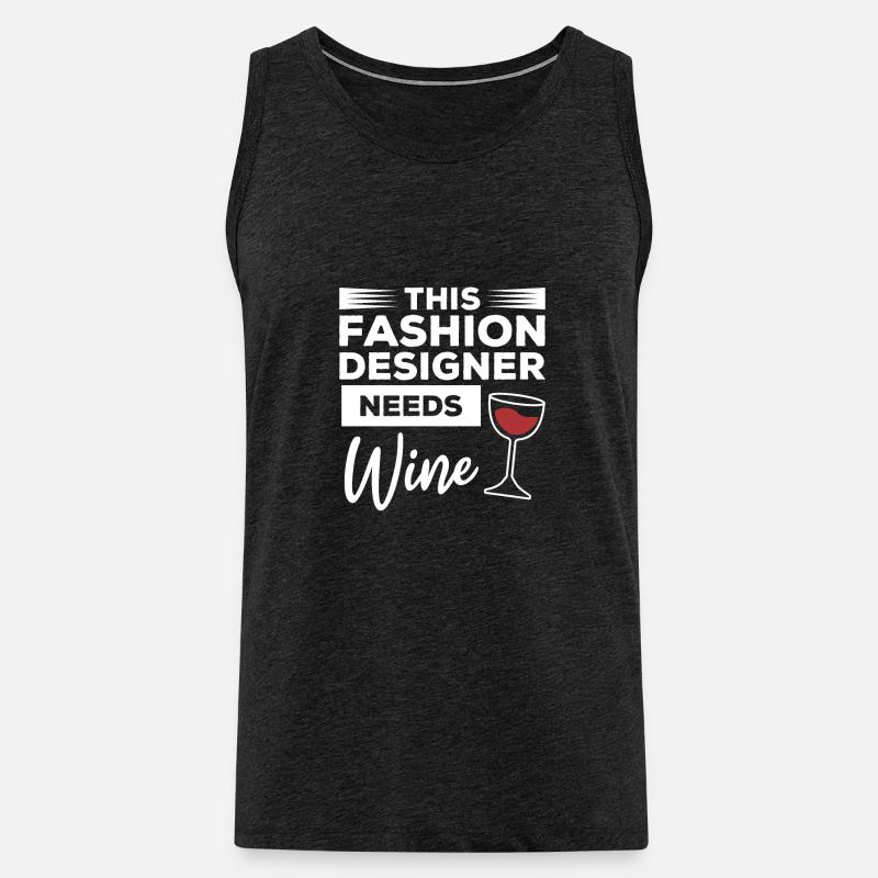 Dieser Modedesigner braucht Weindesign - Männer Premium Bio Tank Top - Anthrazit