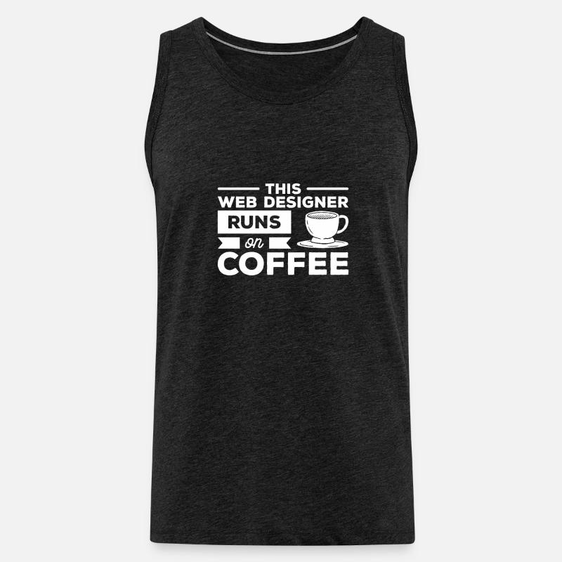 Dieser Webdesigner läuft auf Kaffeeprogrammierung - Männer Premium Bio Tank Top - Anthrazit