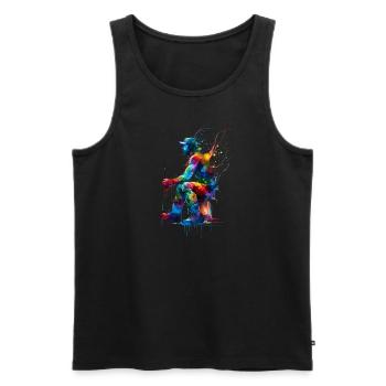 Bunte Splash Art Eisfischen Fischfischer Fischer - Männer Premium Bio Tank Top - Anthrazit - Vorne - AI Model Male 185 dark (185cm)