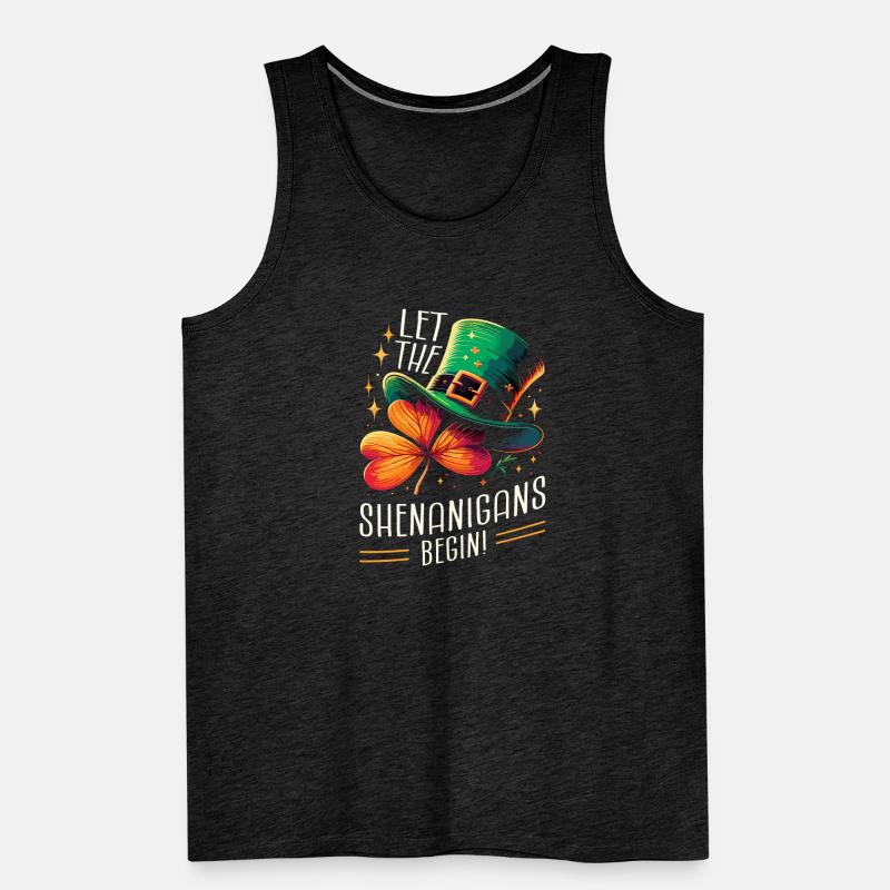Let The Shenanigans Begin Leprechaun Hat St Men's Premium Organic Tank Top