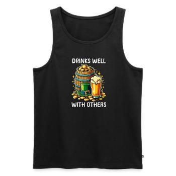 Se boit bien avec les autres Bière de la Saint-Patrick - Débardeur bio Premium Homme - charbon - Devant - AI Model Male 185 dark (185cm)