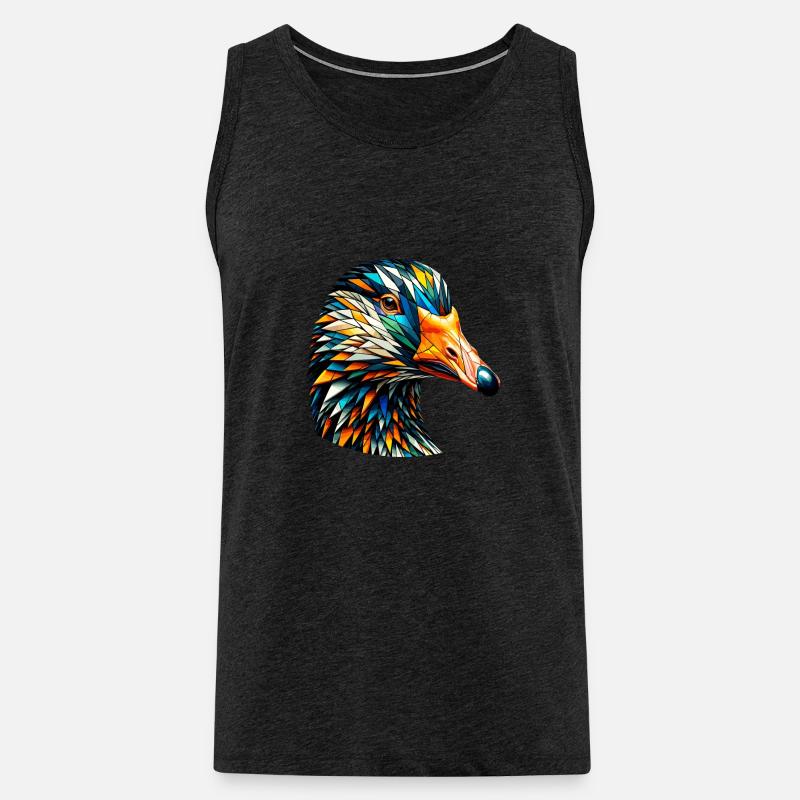 Polygon Art Gänsegänse - Männer Premium Bio Tank Top - Anthrazit