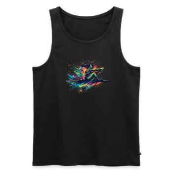Splash Art Canoë Aviron Pagayeur - Débardeur bio Premium Homme - charbon - Devant - AI Model Male 185 dark (185cm)