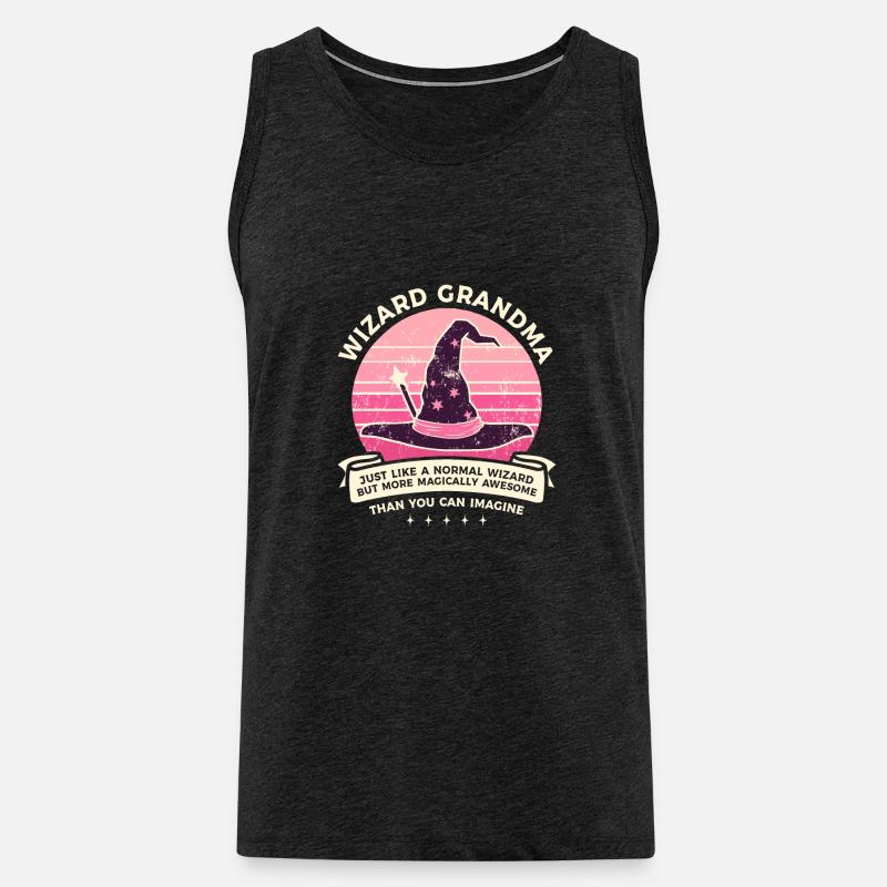 Zauberer-Oma Enkelkind Großmutter - Männer Premium Bio Tank Top - Anthrazit
