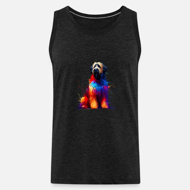 Bunte Splash Art Briard Briards - Männer Premium Bio Tank Top - Anthrazit
